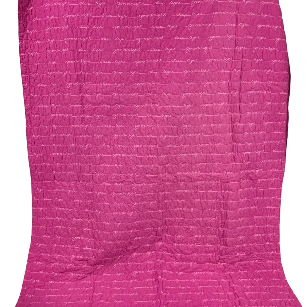 Vintage‎ Pink Goodnight Sleep Tight Quilt Set Twin Kids Coquette Bedding Sham